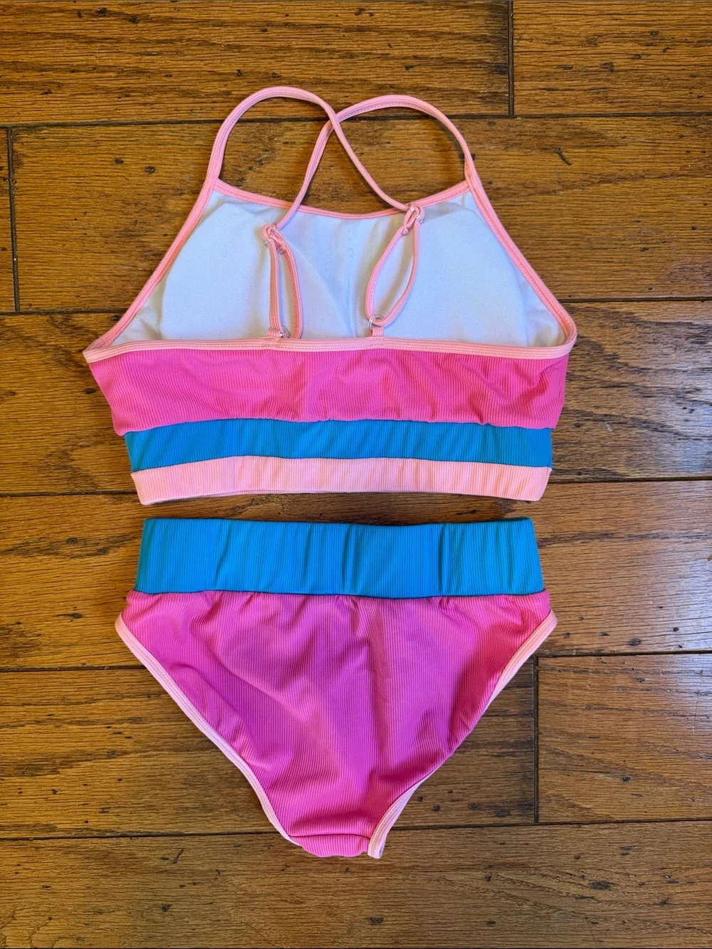 Andy & Evan Youth Ribbed Color block Bikini Set